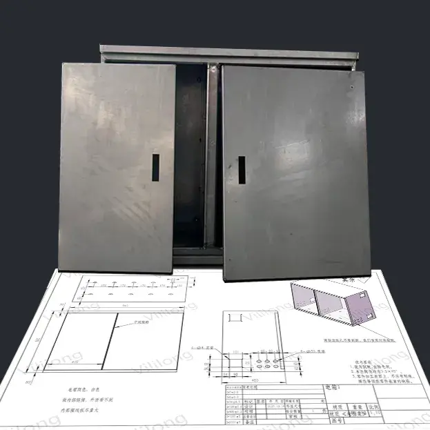 Double doors Ral1038 Powder-Coated Enclosure