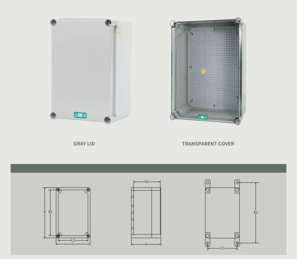 Waterproof Plastic Control Box with Screws Size